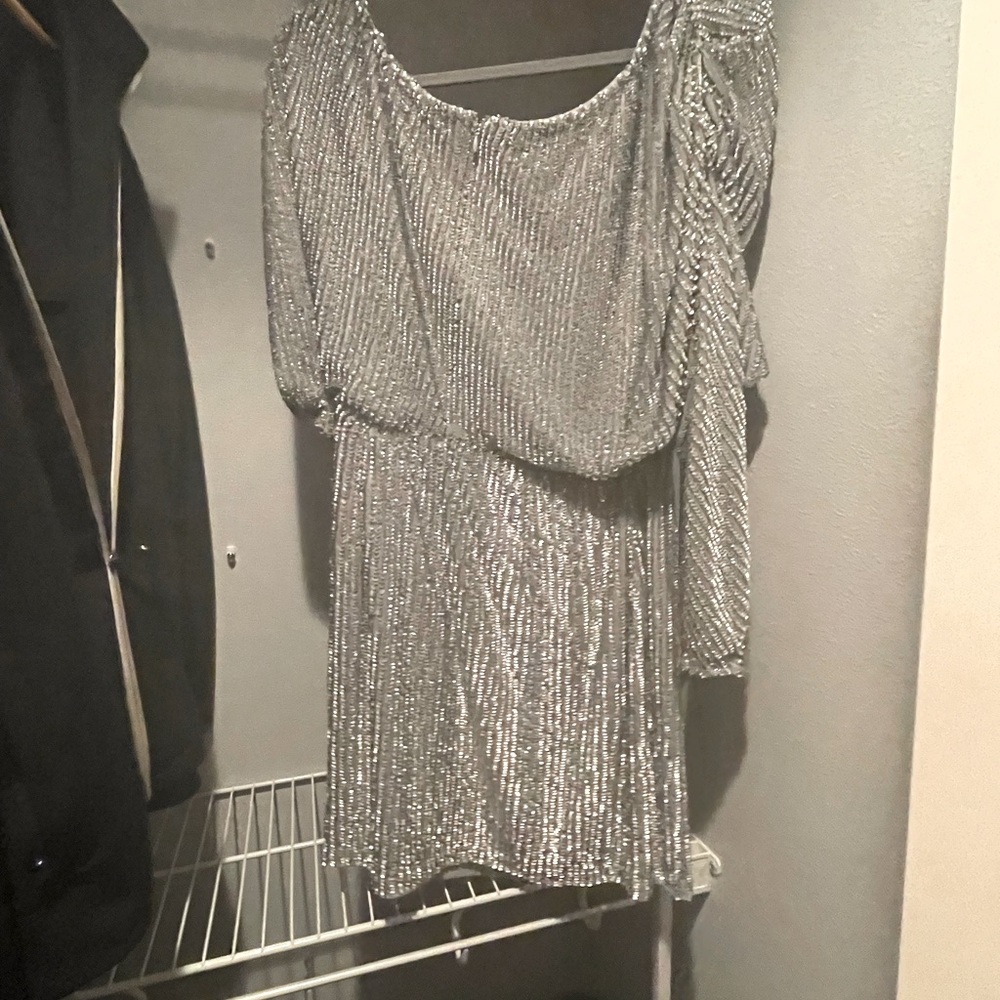 Silver sequin dress